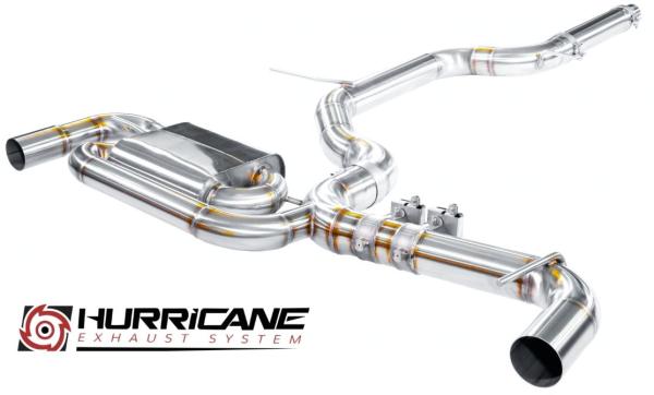Hurricane Exhaust 3.5" ECE Klappenanlage für Golf 8 GTI 245PS FWD Hurricane Exhaust 3.5" ECE Klappenanlage für Golf 8 GTI 245PS FWD